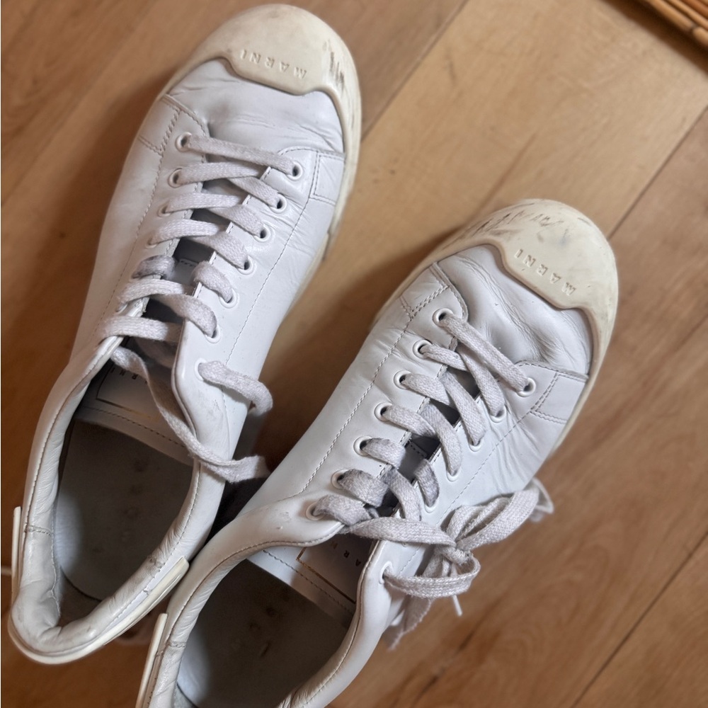 Marni White Leather Sneakers
